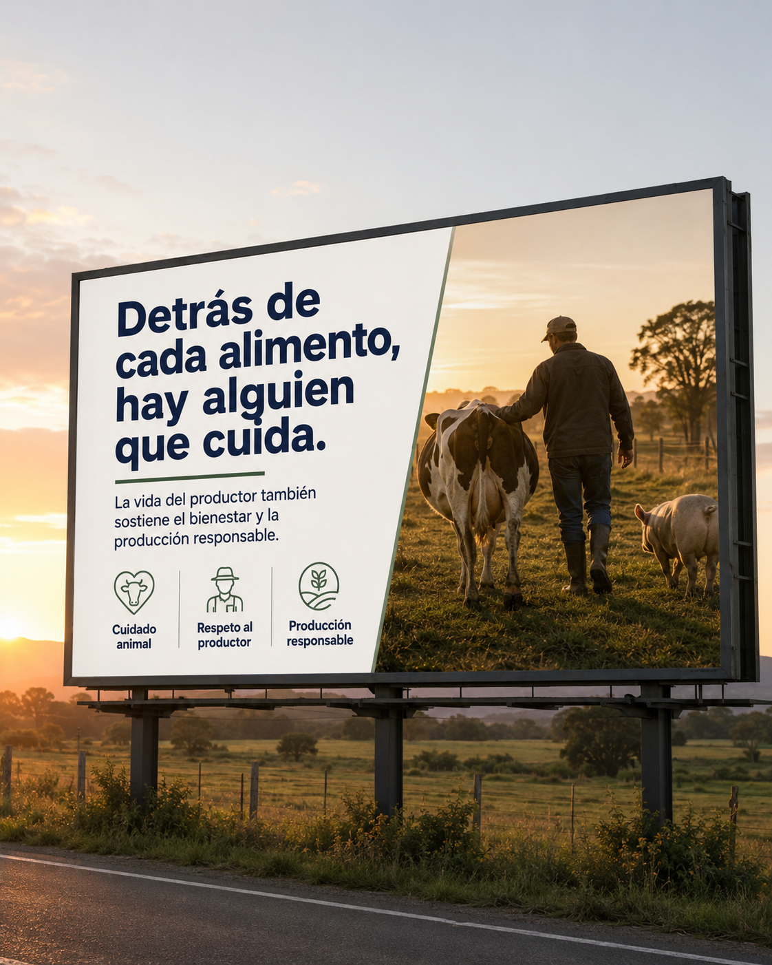 Pieza 1 · Principal — Detrás de cada alimento, hay alguien que cuida.